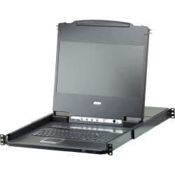 Aten CL6708MW  43cm LCD KVM Switch, USB-DVI  8 Port, FR-Layout