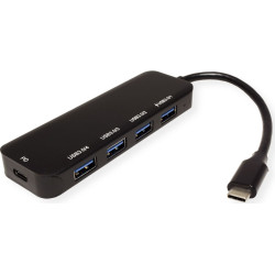 Value USB 3.2 Gen 1 Hub, 4 Ports, Type C connection cable, with PD