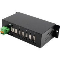 Exsys EX-1596HMVS 6 Port USB 2.0 Metall HUB mit 15KV ESD Überspannungs-Schutz (Din-Rail)