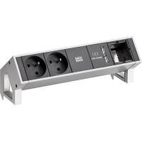 Bachmann DESK2 2xUTE 35° 1xUSB Charger 1xCM current 0.2m GST18 Inox