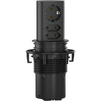 Bachmann ELEVATOR 1x CEE 7/7 2x Euro, black, 2 m