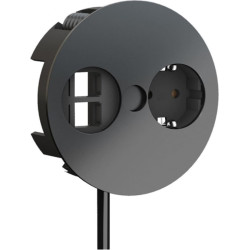 Bachmann TWIST 1x earthing contact 2x Keystone, GST18 plug, black, 0.2 m