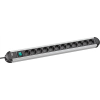 Bachmann socket strip ALU 12-way, 45°, with switch, 1,75m