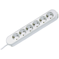 Bachmann SMART socket strip 6x earthing contact, white, 1.5 m