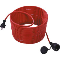 Bachmann lawn mower extension, earthing contact 16 A/250 VAC, red, Rubber / neoprene, 25 m
