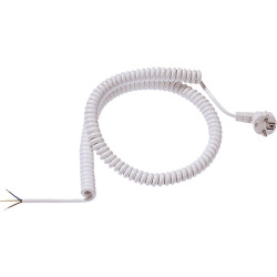 Bachmann Wendelleitung 1-4m weiss, H05VV-F 3G1,5mm² AEH/CEE7/7
