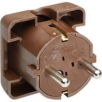 Bachmann earthing contact plug, brown flat version, mountable