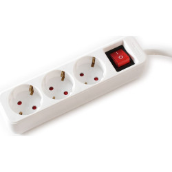 VALUE Power Strip, 3-way, with Switch, white, 6 m