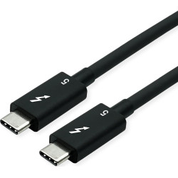 Roline Thunderbolt™ 5 Cable, 80Gbit/s, 240W, C-C, M/M, passive, black, 0.8 m