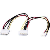 ROLINE Int. Y-Power Cable, 4-pin HDD to 4-pin HDD+4-pin FDD 0.3 m