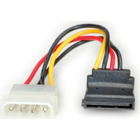 Roline Power Adapter Cable, 4-pin HDD to SATA (90&deg;), 0.1 m