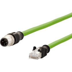 Metz Connect Verbindungsleitung M12 ST-RJ45 ST, 4-pol D-kodiert, gerade-gerade, Schleppkette, Torsion, 5 m