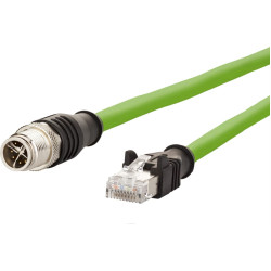 Metz Connect Verbindungsleitung M12 ST-RJ45 ST, 8-pol X-kodiert, gerade-gerade, 2 m