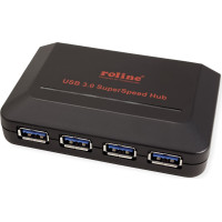 Roline USB 3.2 Gen 1 Hub, 4 Ports, with Power Supply