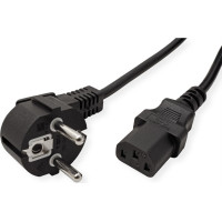 VALUE Power Cable, straight IEC Conncector, black, 0.6 m