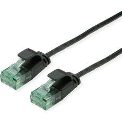 Roline Recycled Material ROLINE RM UTP Data Center Patch Cord Cat.6A (Class EA), Slim, black, 2 m