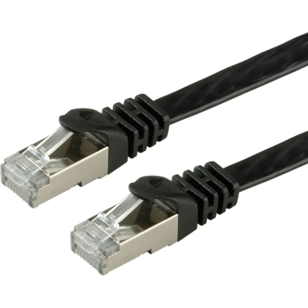 Value FTP Patch Cord, Cat.6 (Class E), extra-flat, black, 5 m