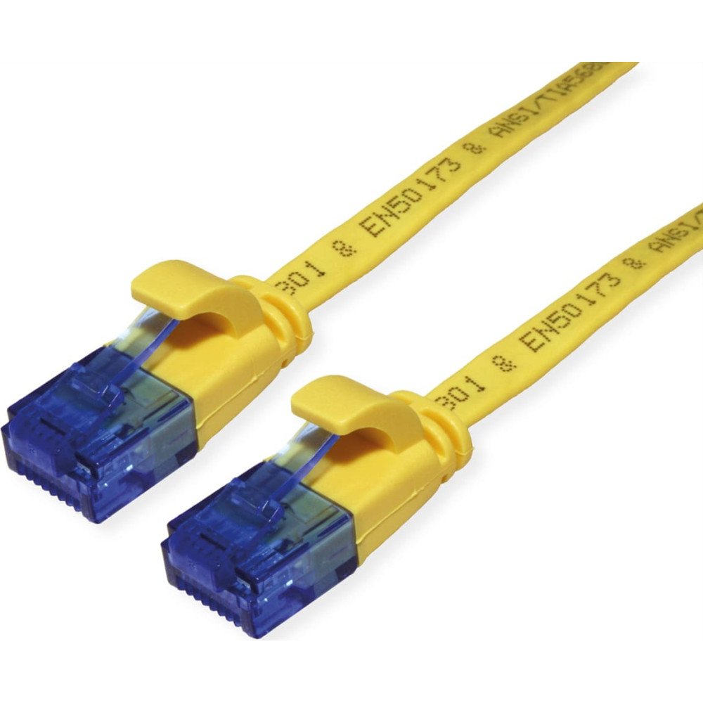 Value UTP Patch Cord, Cat.6A (Class EA), extra-flat, yellow, 1.5 m