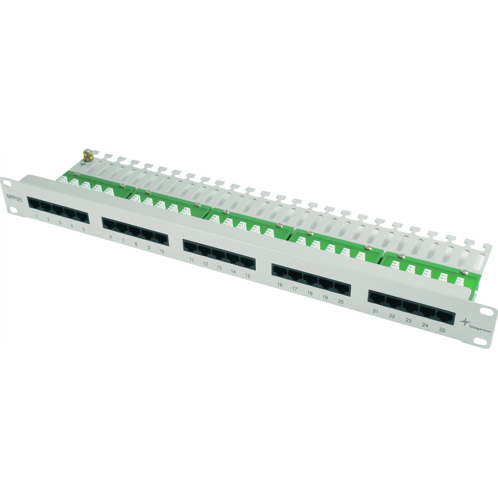Telegärtner TELEGÄRTNER 19" Patch Panel, ISDN/TEL, 1HU, MPPI25-H ISDN/TEL w/o cabman gr