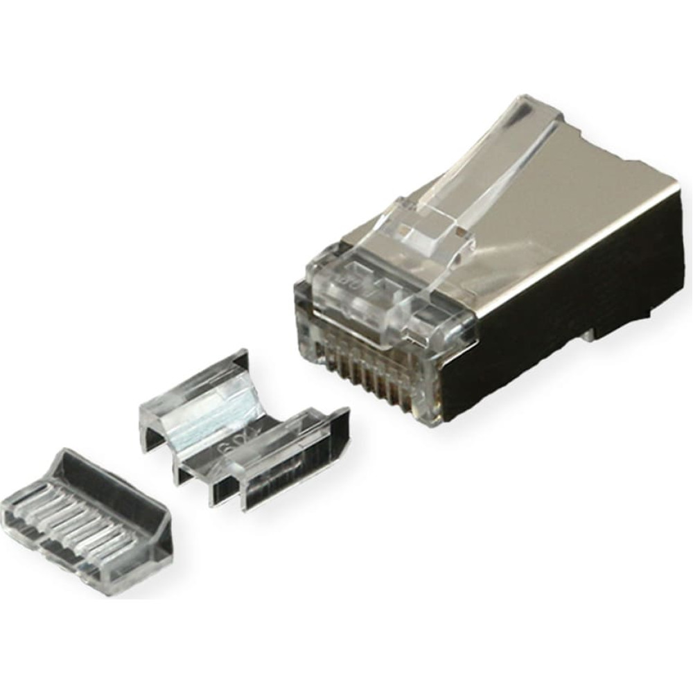 Roline Cat.6A (Class EA) Modular Plug, shielded, for Solid/Stranded Wire, 10 pcs.