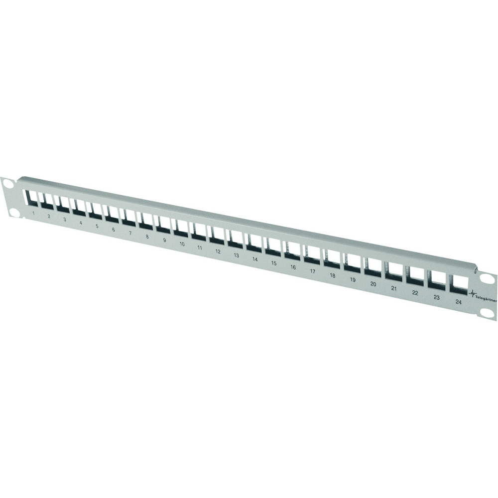 Telegärtner TELEGÄRTNER 19" Frontplate 1 HU without cable strain relief, 24x uneqp w/CSR gr AMJ/UMJ