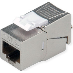 Roline Keystone Jack, Cat.6A (Class EA), RJ-45, STP, tool-free, SLIM, silver