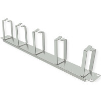 Value 19" 1U Cable Management Plate, G-Type, 5 Hooks, grey