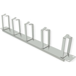 Value 19" 1U Cable Management Plate, G-Type, 5 Hooks, RAL 7035 lightgrey