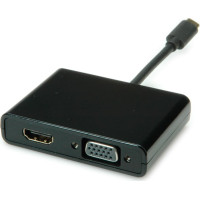 Secomp STANDARD Type C - HDMI/VGA Adapter, M/F, black, 0.1 m