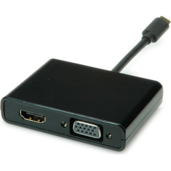 Secomp STANDARD Type C - HDMI/VGA Adapter, M/F, black, 0.1 m