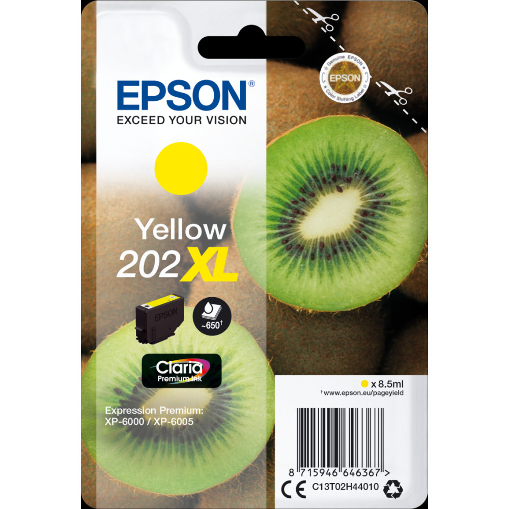 Epson Kiwi Singlepack Yellow 202XL Claria Premium Ink