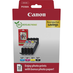 Canon Patrone Canon CLI-581 4er-Pack black + color + paper