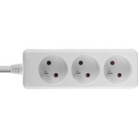 Lindy 3-Way French Schuko Mains Power Extension, White