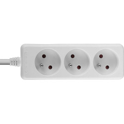 Lindy 3-Way French Schuko Mains Power Extension, White