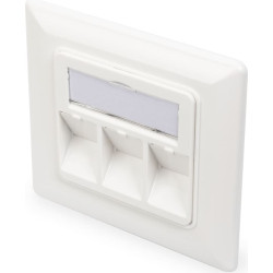 Digitus Wallplate for Keystone Modules, German type, middle plate 50x50 mm, frame 80x80 mm