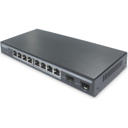Digitus 8-Port Gigabit PoE Networkswitch, Desktop, L2 managed, 2 Uplinkports, SFP, 86 W, af/at