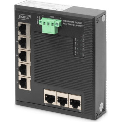Digitus 8 Port Gigabit Ethernet Network Switch, Flat, Industrial, Unmanaged