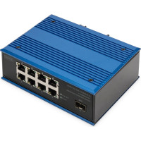 Digitus 8 Port Gigabit Ethernet Network Switch, Industrial, Unmanaged, 1 SFP Uplink