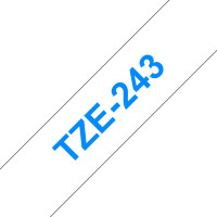 Brother TZE-243 marķēšanas lenta Zils uz balta