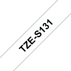 Brother Schriftbandkassette Brother 12mm farblos/schwarz   TZES131