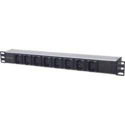 Intellinet 163651 energosadales vienība, PDU 8 Maiņstrāvas izvade (-s) 1U Melns, Sudrabs