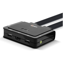 Lindy 2 Port HDMI 2.0 18G, USB 2.0 KVM Switch mit Audio