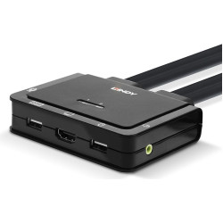 Lindy 2 Port HDMI 18G, USB Type C Cable KVM Switch