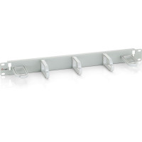 1U Kabeļu horizontāls metāla organizators , 5 plastmasas gredzeni, pelēks