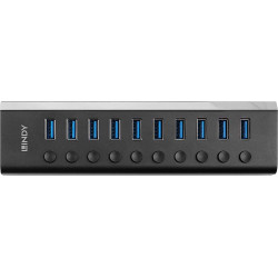 Lindy 43370 interfeisa centrmezgls USB 3.2 Gen 1 (3.1 Gen 1) Type-B 5000 Mbit/s Melns