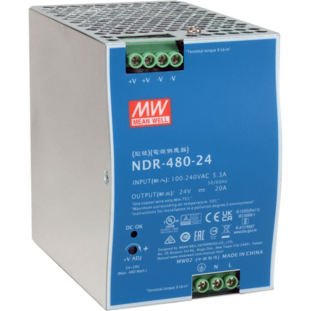 Level One LevelOne POW-2462 barošanas avotu vienība 480 W Zils, Sudrabs