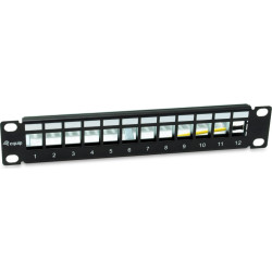 Equip Patchpanel 12x Cat6A 10" FTP 1HE Keystone Montage   sw
