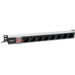 Equip 333308 energosadales vienība, PDU 8 Maiņstrāvas izvade (-s) 1U Melns, Sudrabs