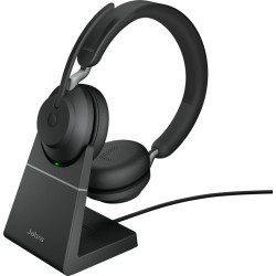 Jabra Headset Evolve2 65 UC Duo, inkl. Link 380c & Ladesta