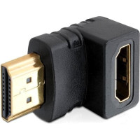 Delock Adapter HDMI male to HDMI female 90° down